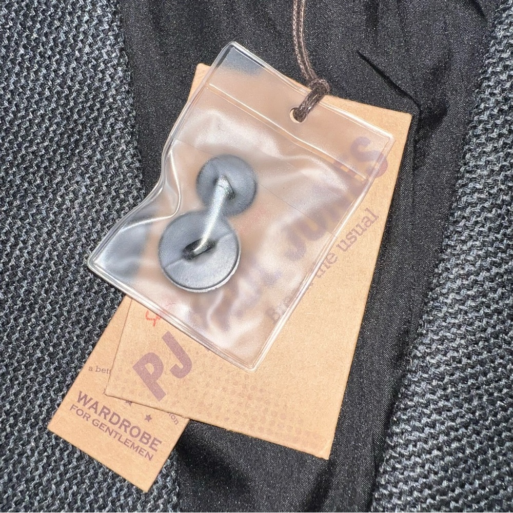 PJ Paul Jones Men’s Charcoal Herringbone Wool Blend Blazer Jacket Size XL NWT - Picture 11 of 13